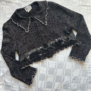 Black and White Women's Cardigan Sweater